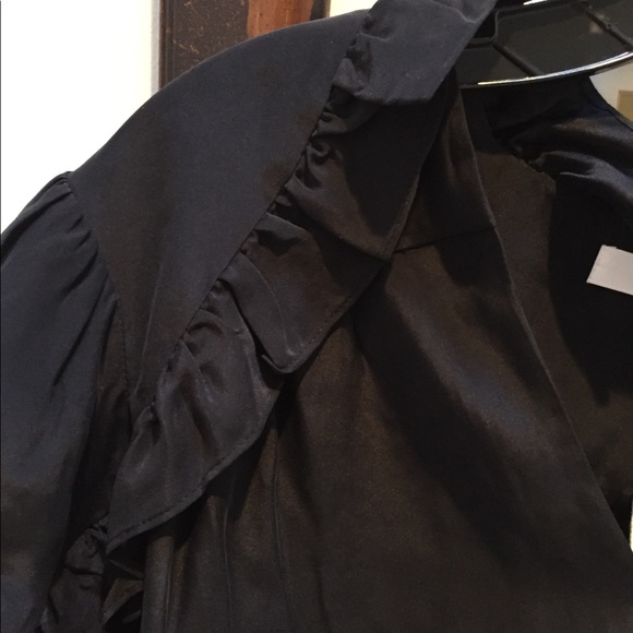 Frame Black Silk Ruffle Blouse - Picture 5 of 8